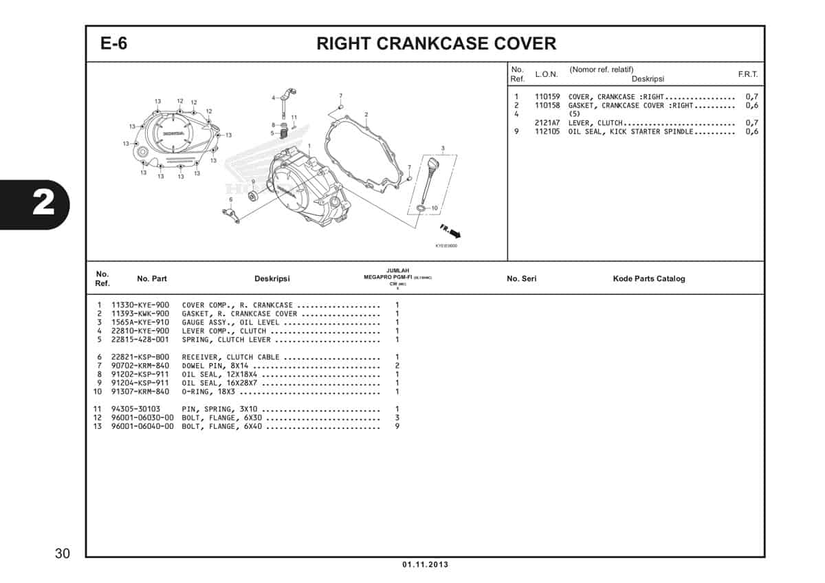  E6 RIght Crankcase Cover