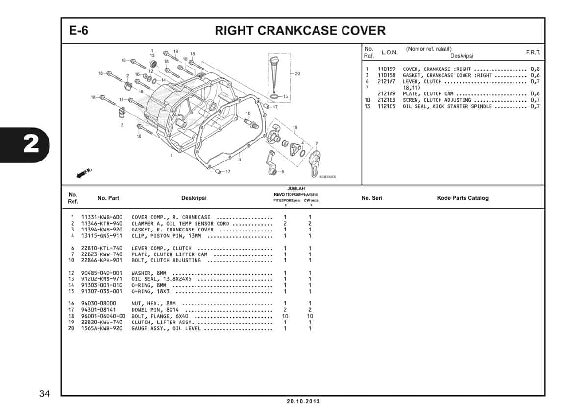  E6 Right Crankcase Cove