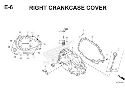 E6 Right Crankcase Cover Thumb