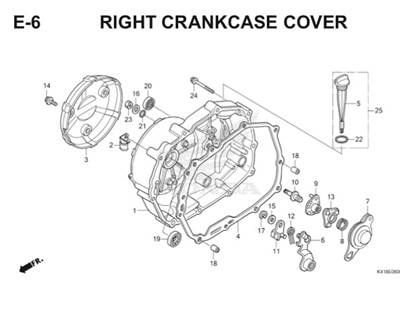 E6 Right Crankcase Cover Thumb