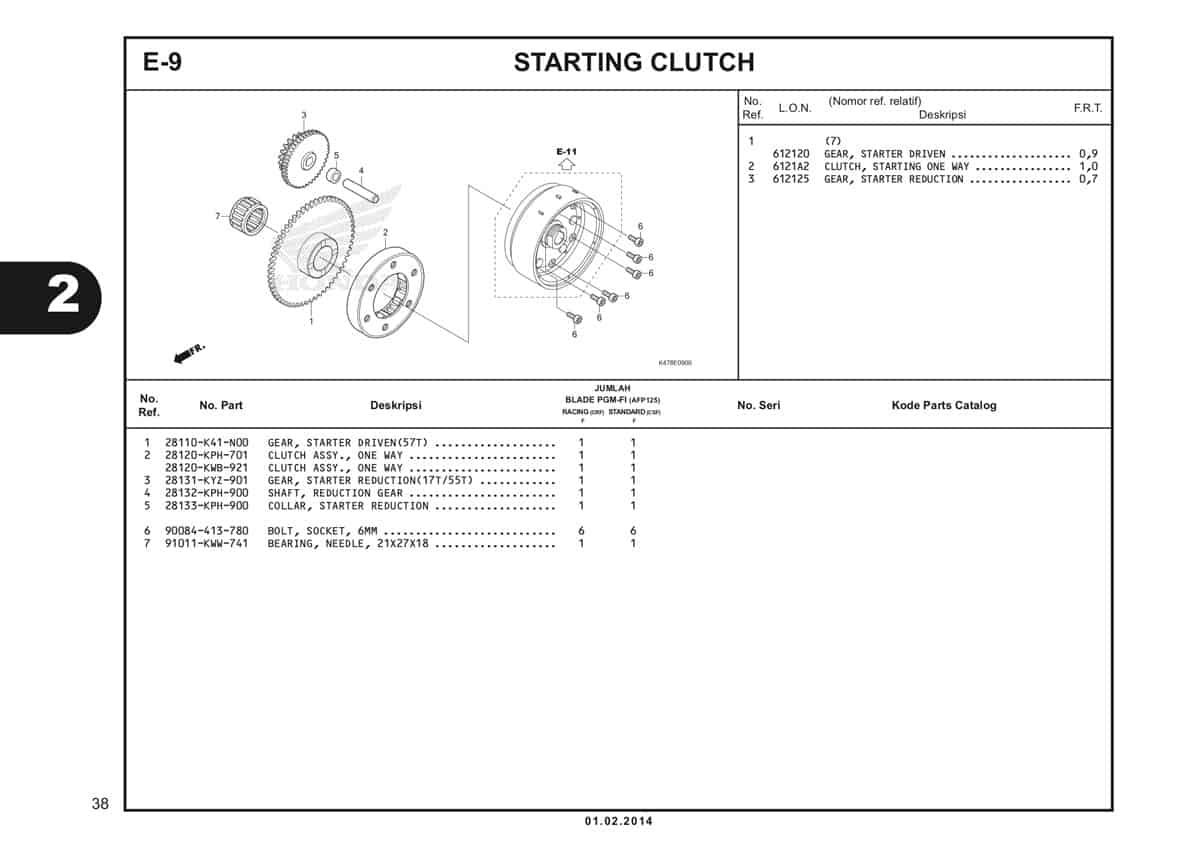  E9 Starting Clutch Katalog Blade K47