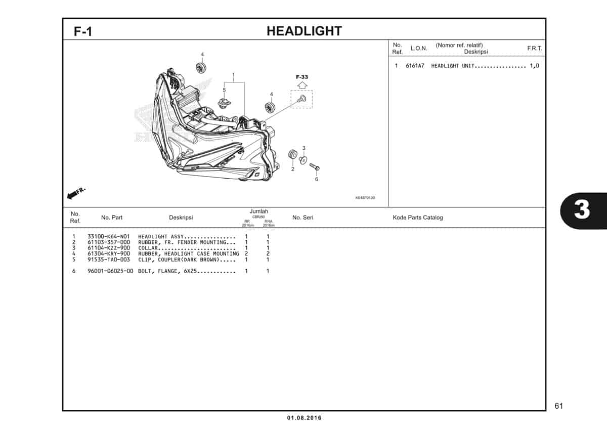  F1 Headlight