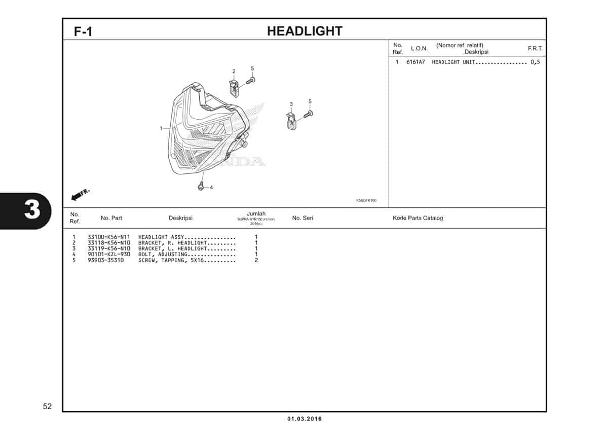  F1 Headlight