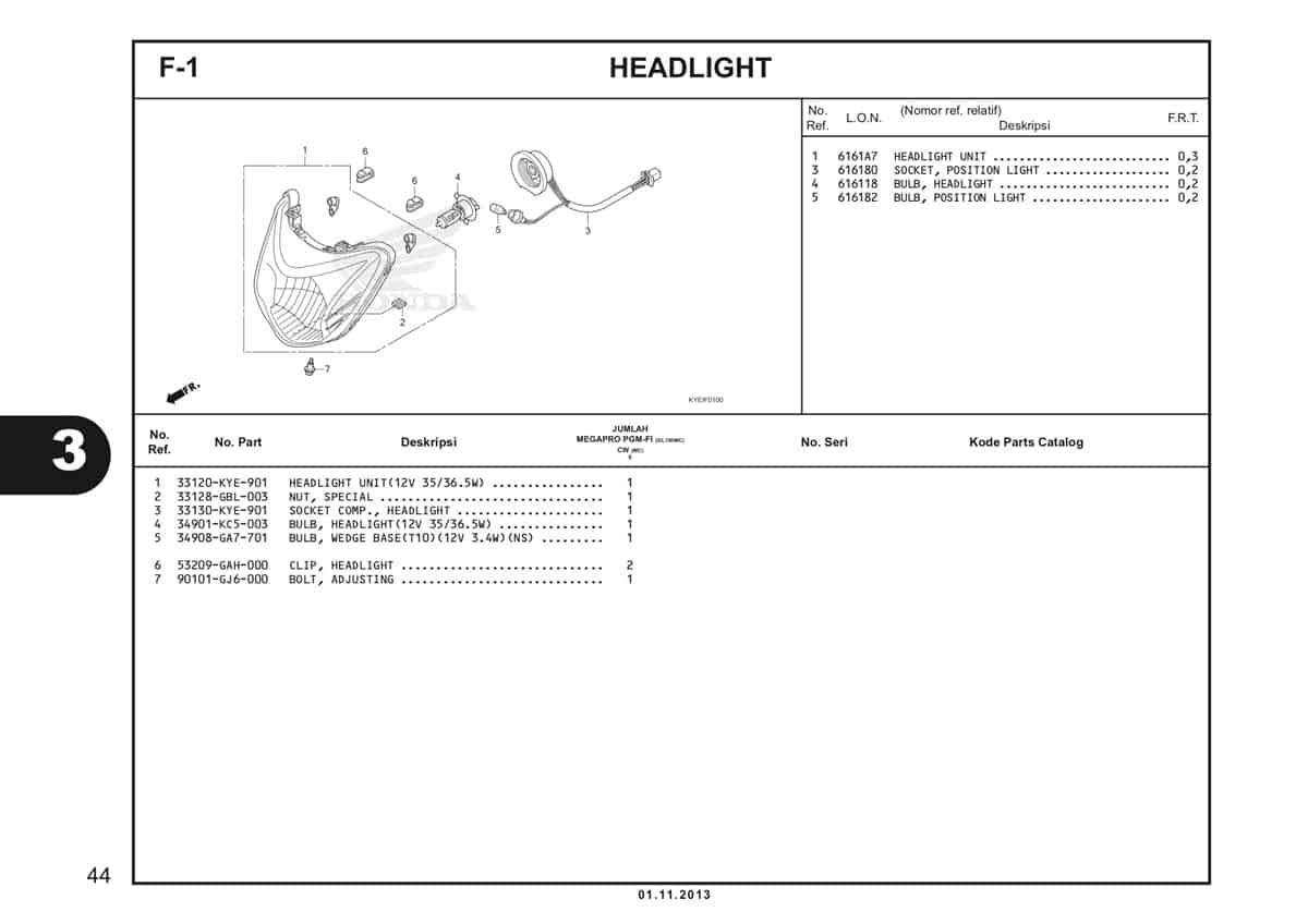  F1 Headlight