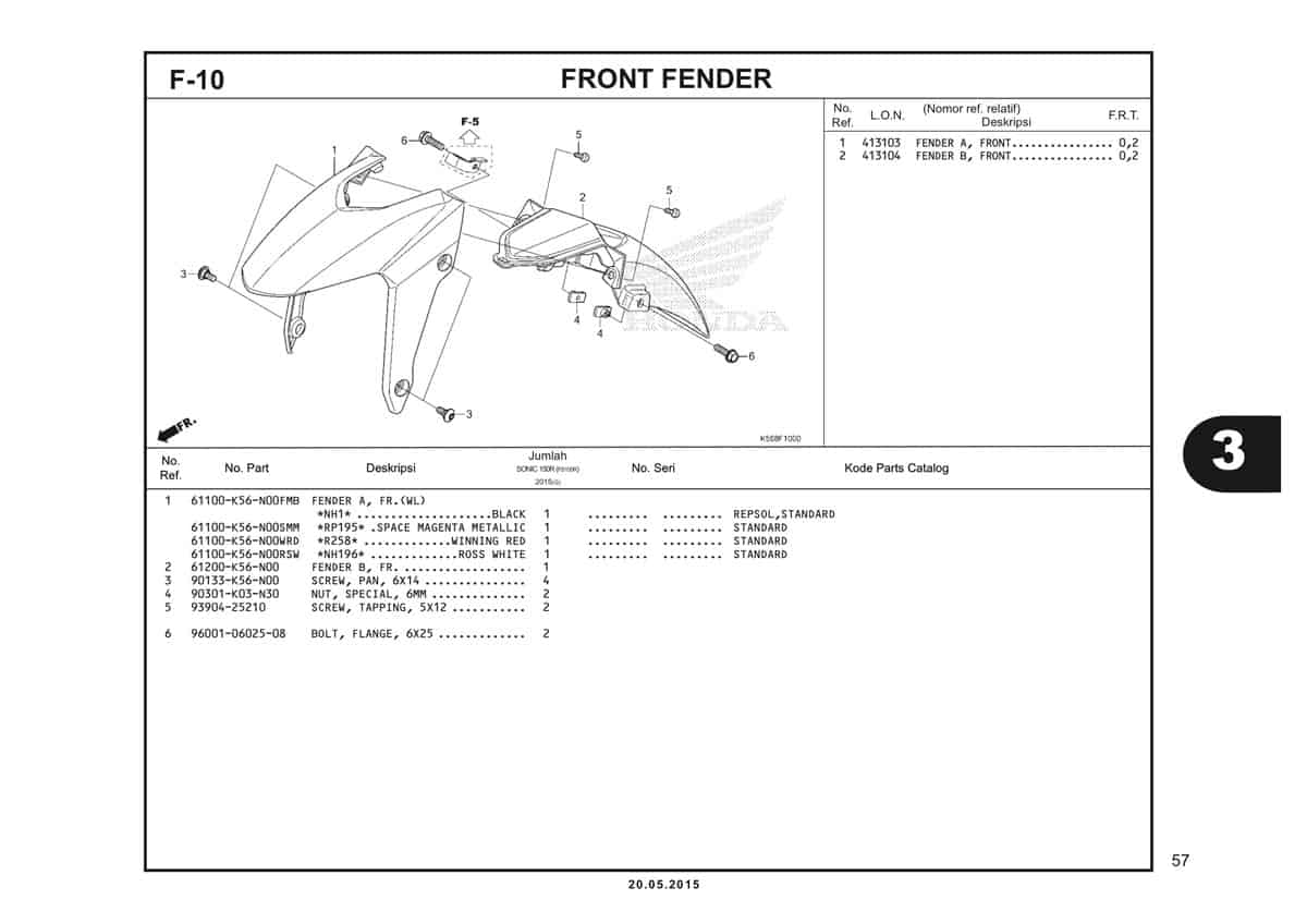 F10 Front Fender