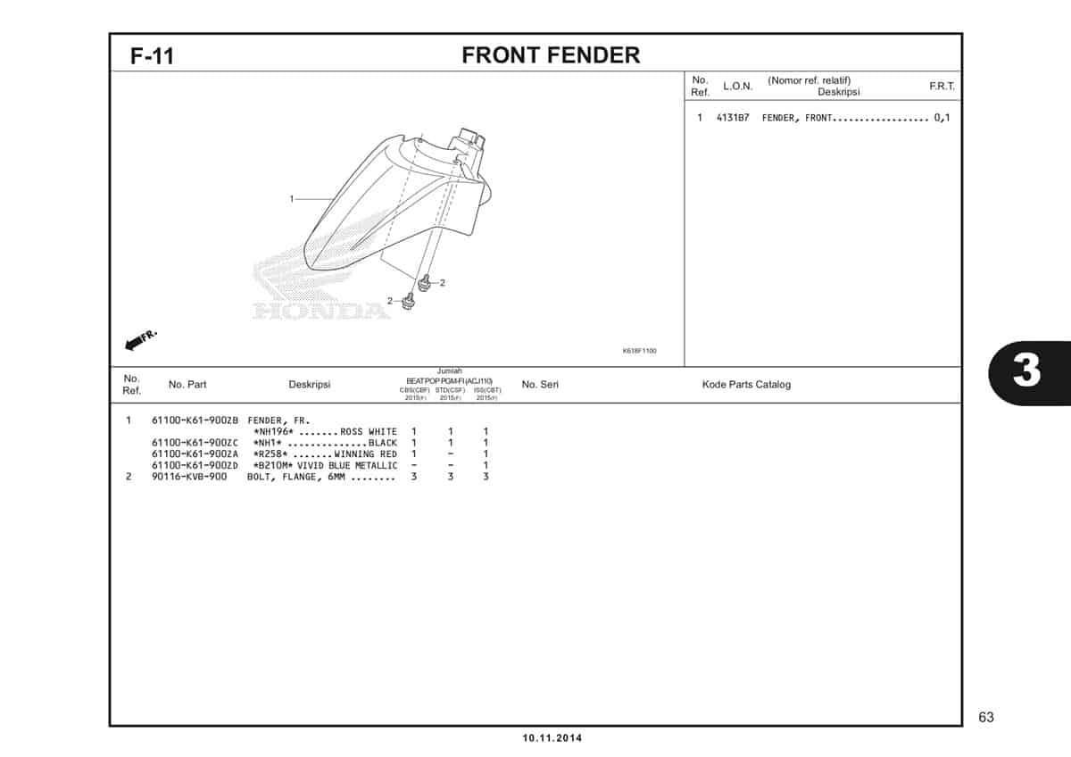  F11 Front Fender