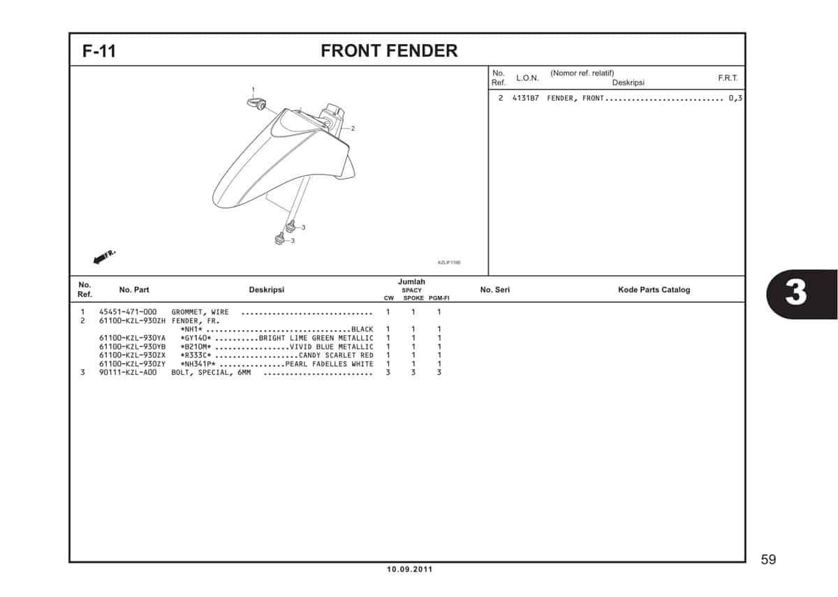  F11 Front Fender