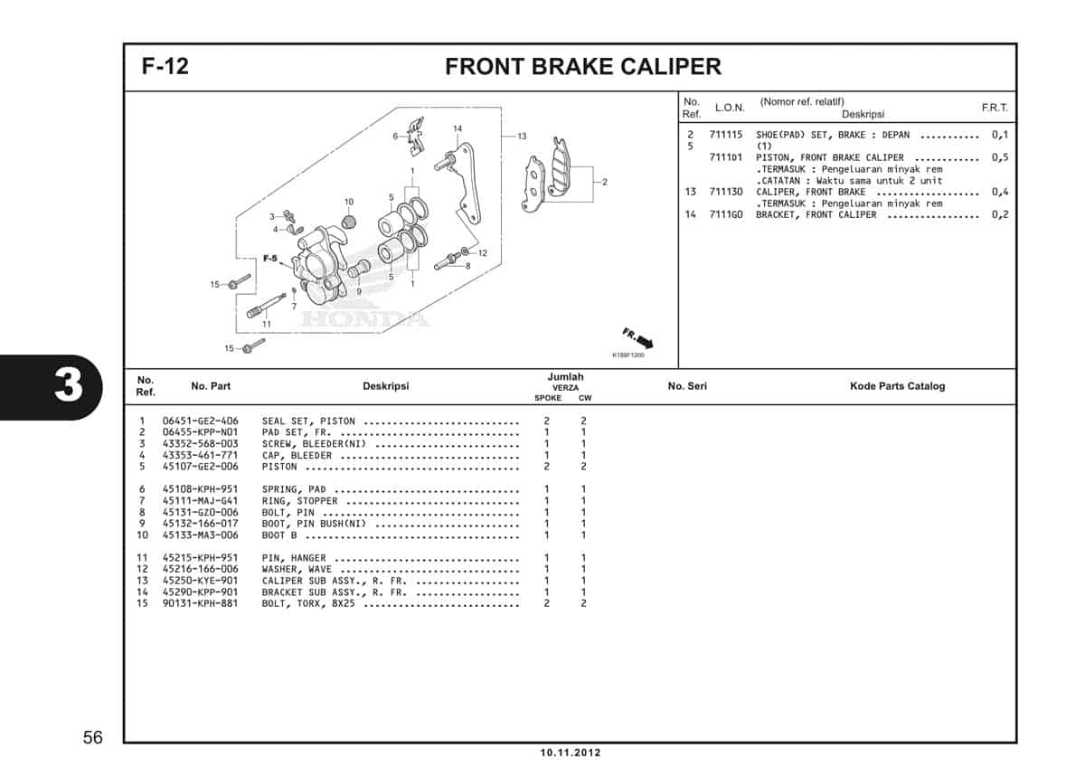  F12 Front Brake Caliper