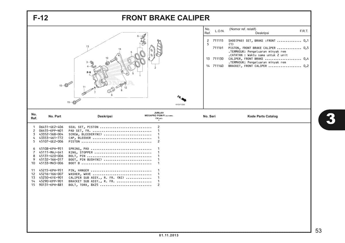  F12 Front Brake Caliper