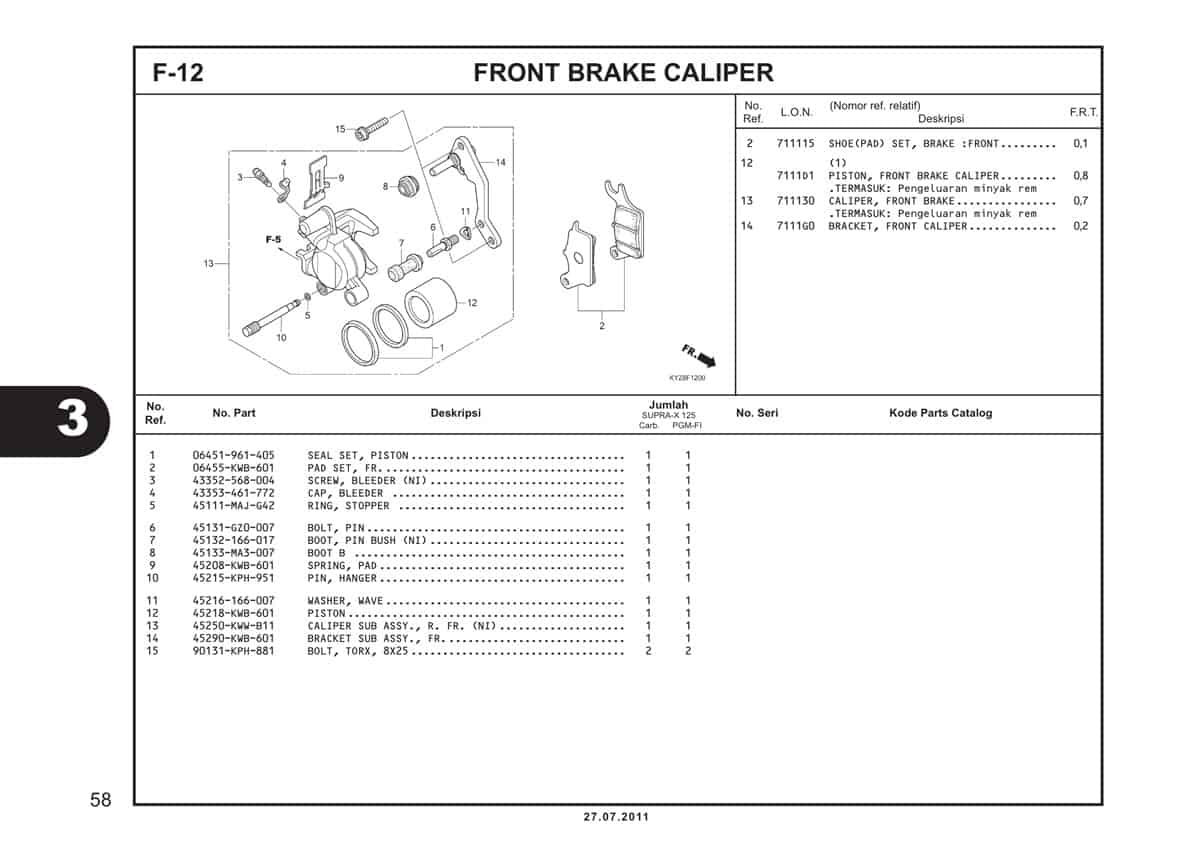  F12 Front Brake Caliper