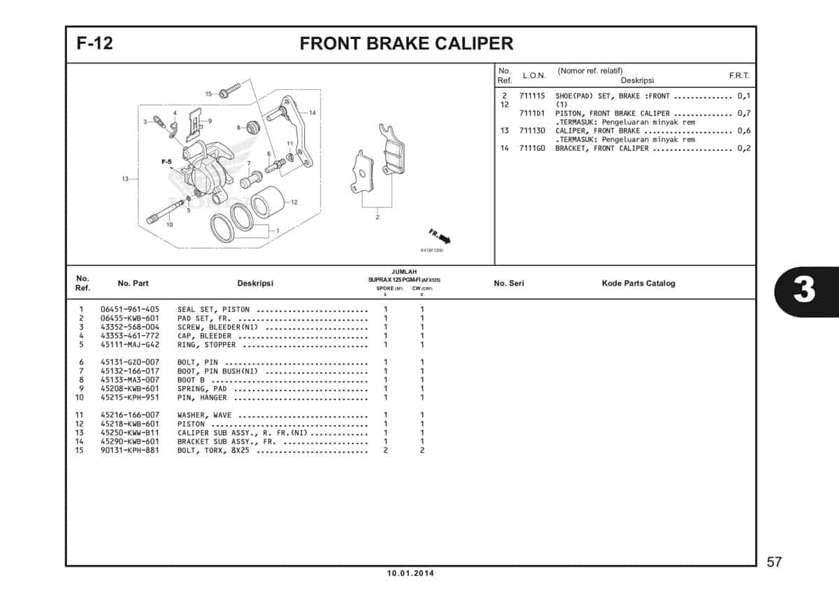  F12 Front Brake Caliper