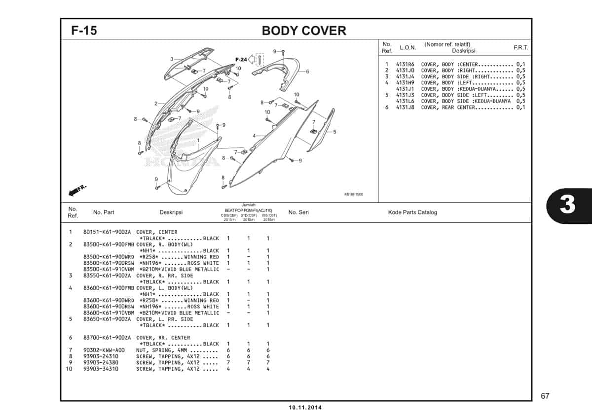  F15 Body Cover