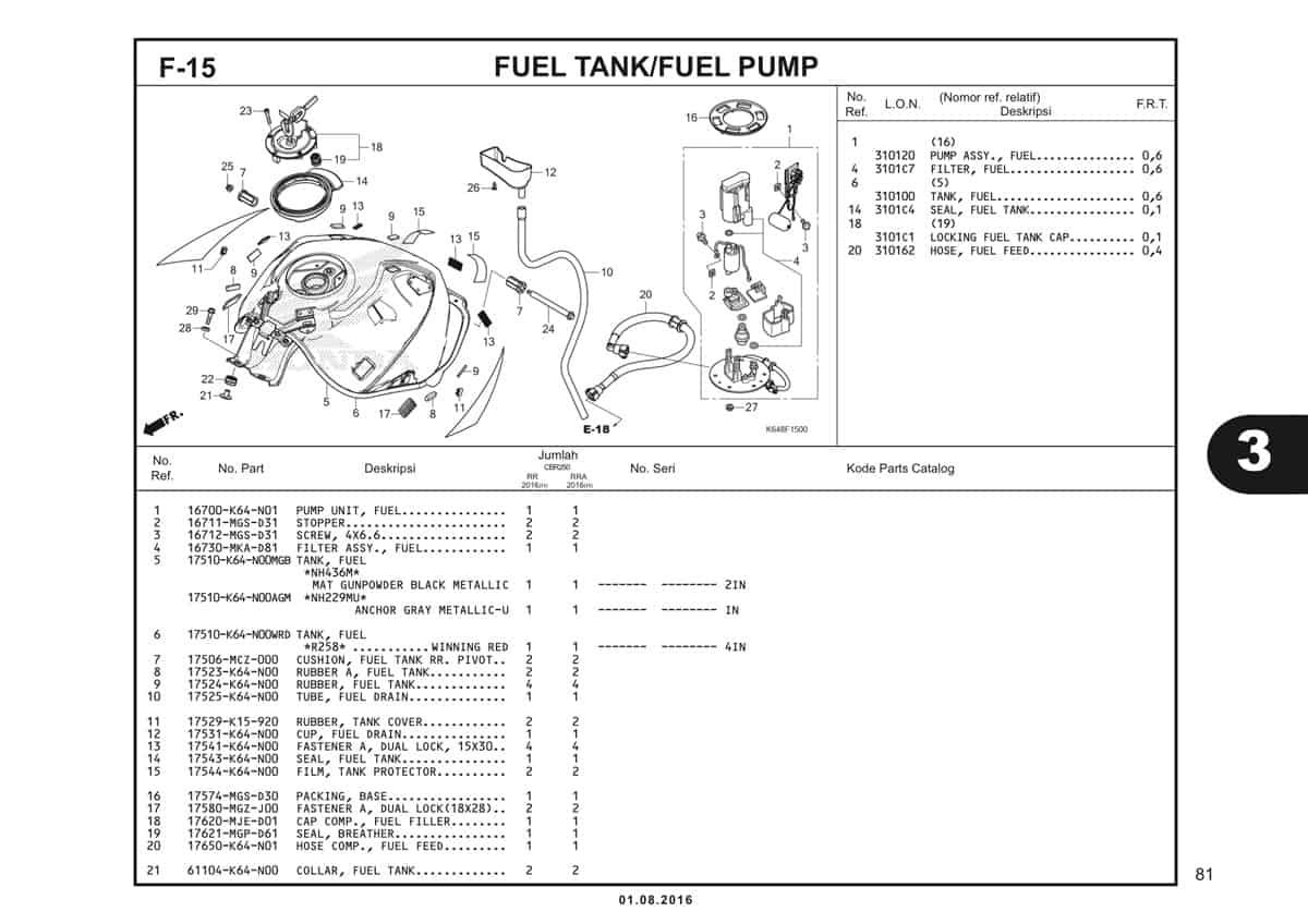  F15 Fuel Tank Fuel Pump 1