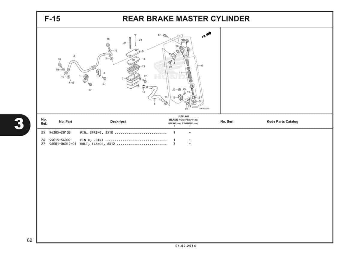  F15 Rear Brake Master Cylinder Katalog Blade K47 2