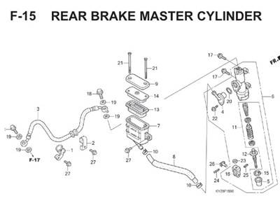 F15 Rear Brake Master Cylinder Thumb