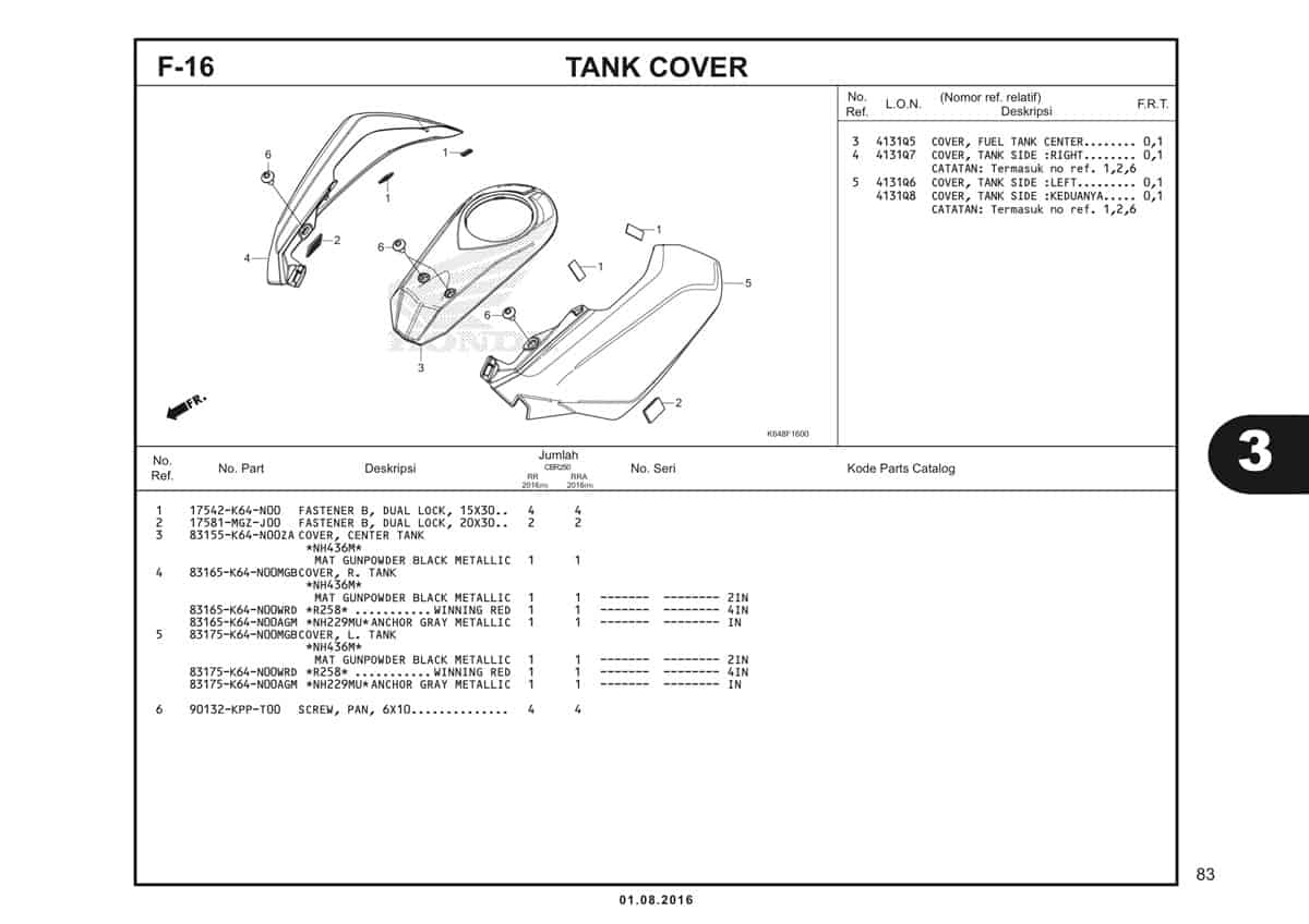 F16 Tank Cover