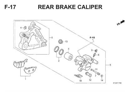 F17 Rear Brake Caliper Thumb