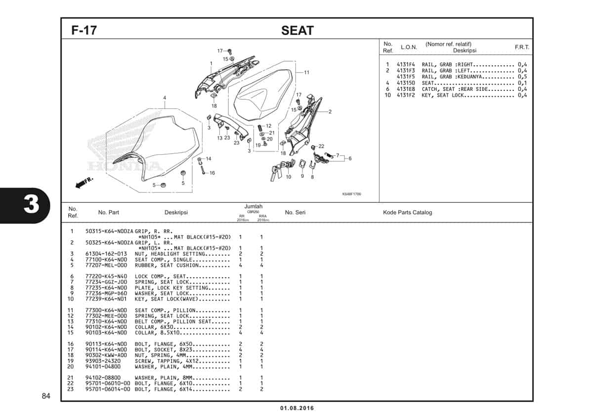  F17 Seat