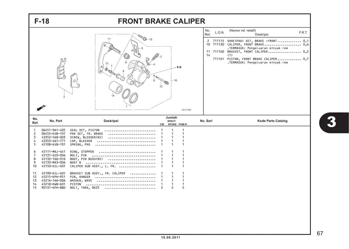  F18 Front Brake Caliper