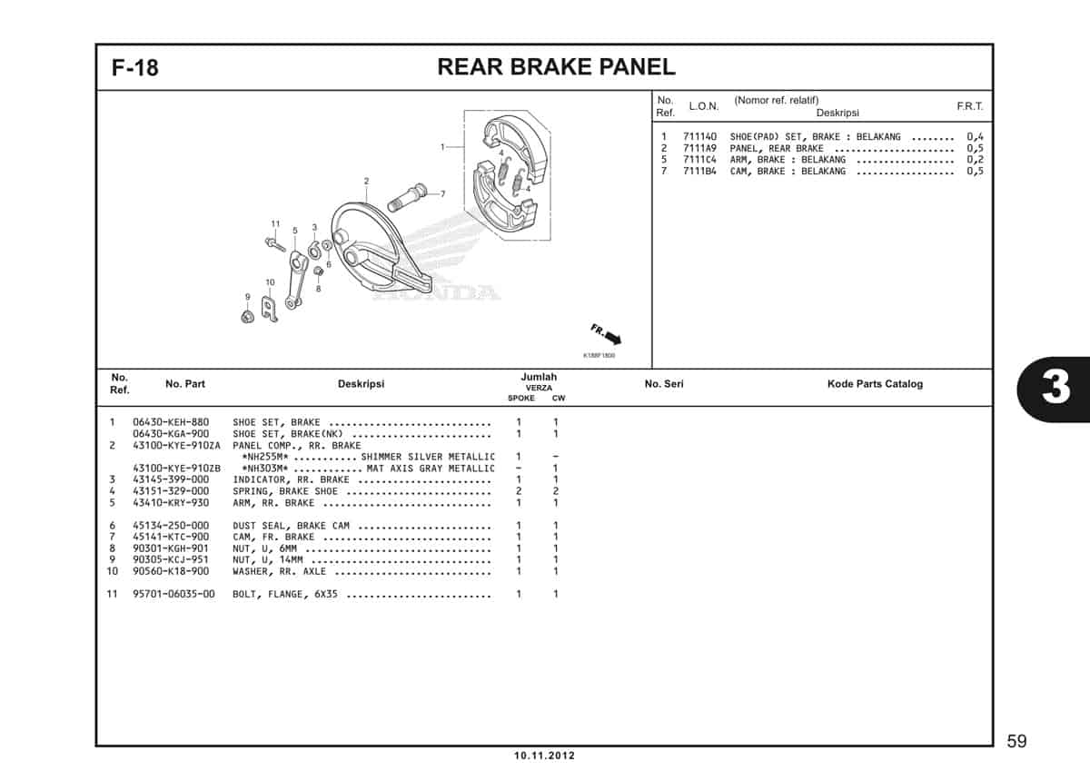 F18 Rear Brake Panel