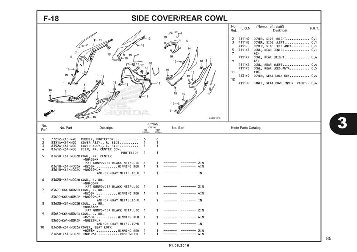  F18 Side Cover Rear Cowl 1