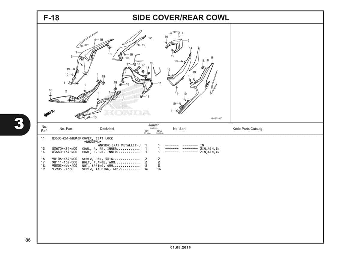  F18 Side Cover Rear Cowl 2