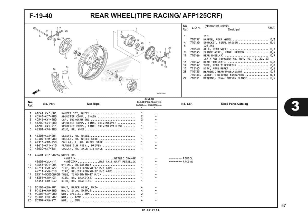  F19 40 Rear Wheel Katalog Blade K47 1