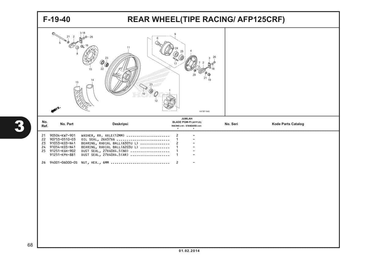  F19 40 Rear Wheel Katalog Blade K47 2