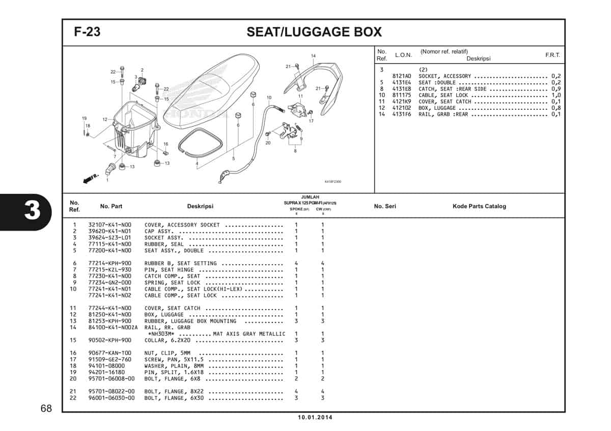  F23 Seat Luggage Box