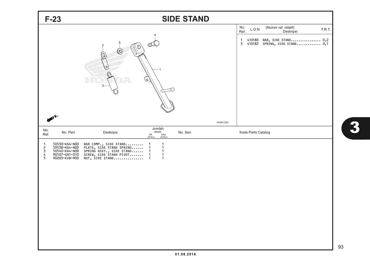  F23 Side Stand