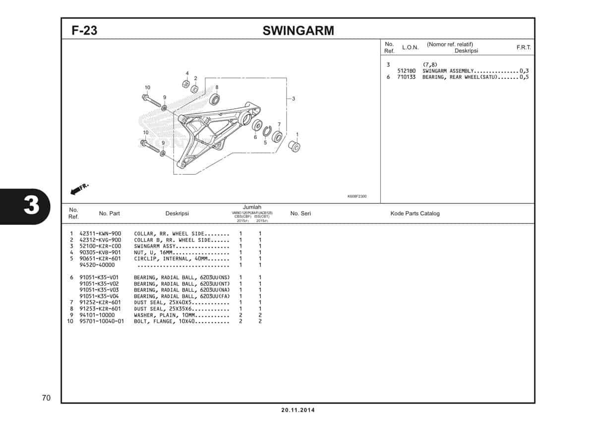  F23 Swingarm