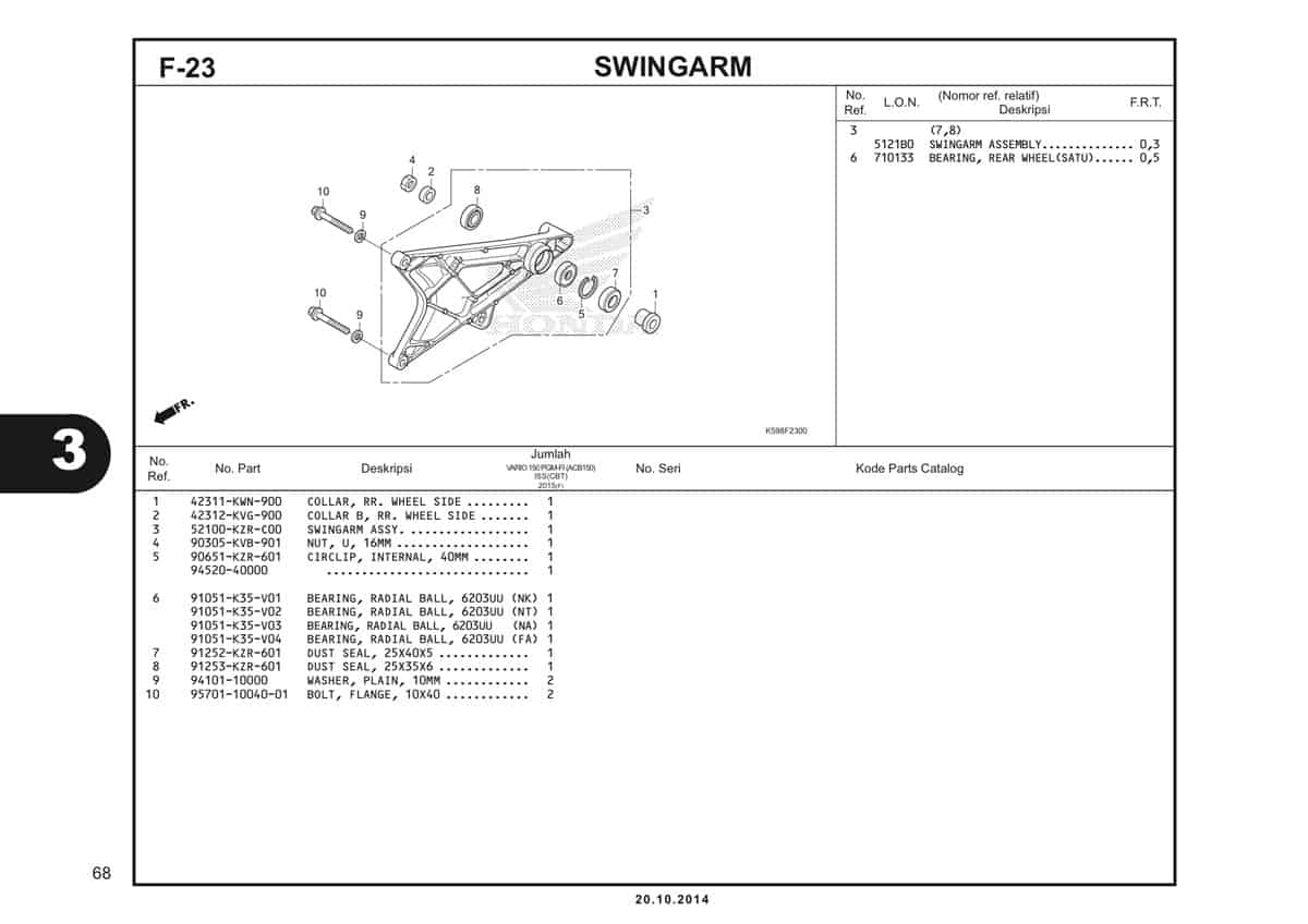  F23 Swingarm