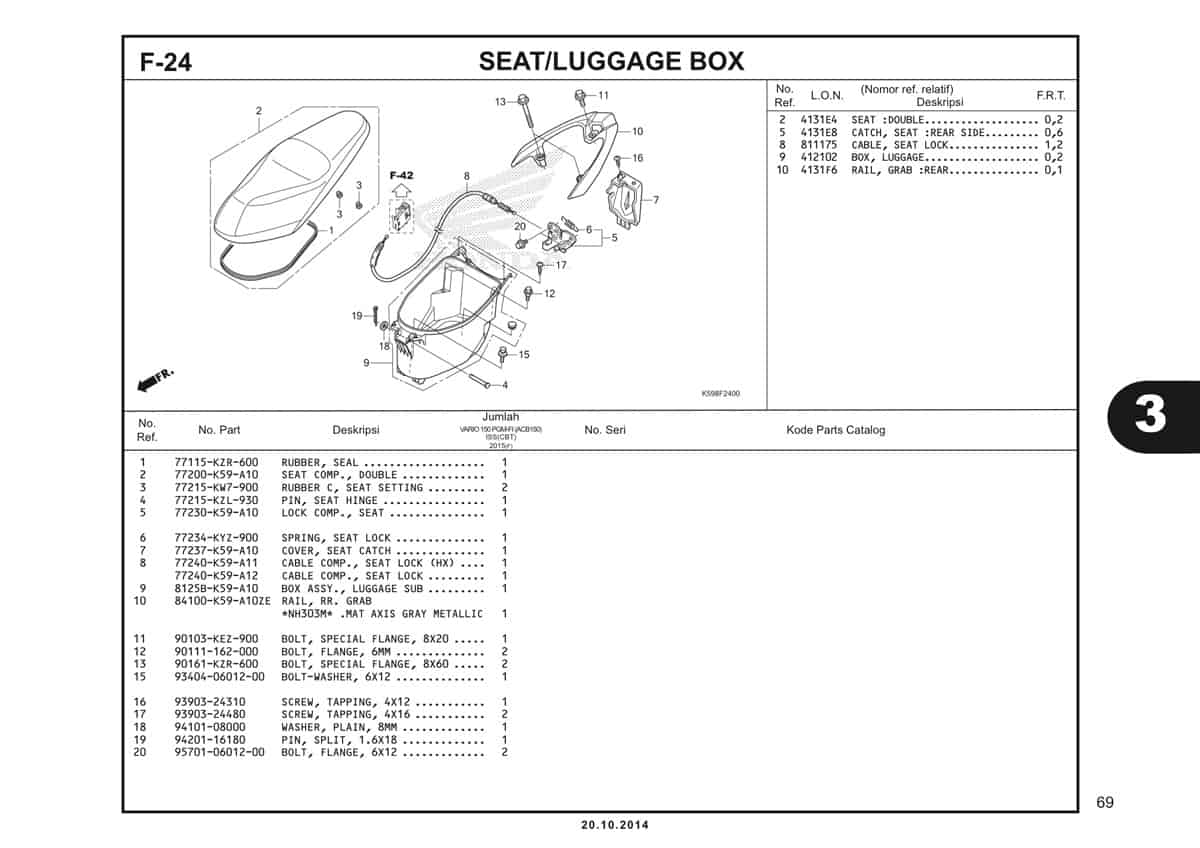  F24 Seat Luggage Box