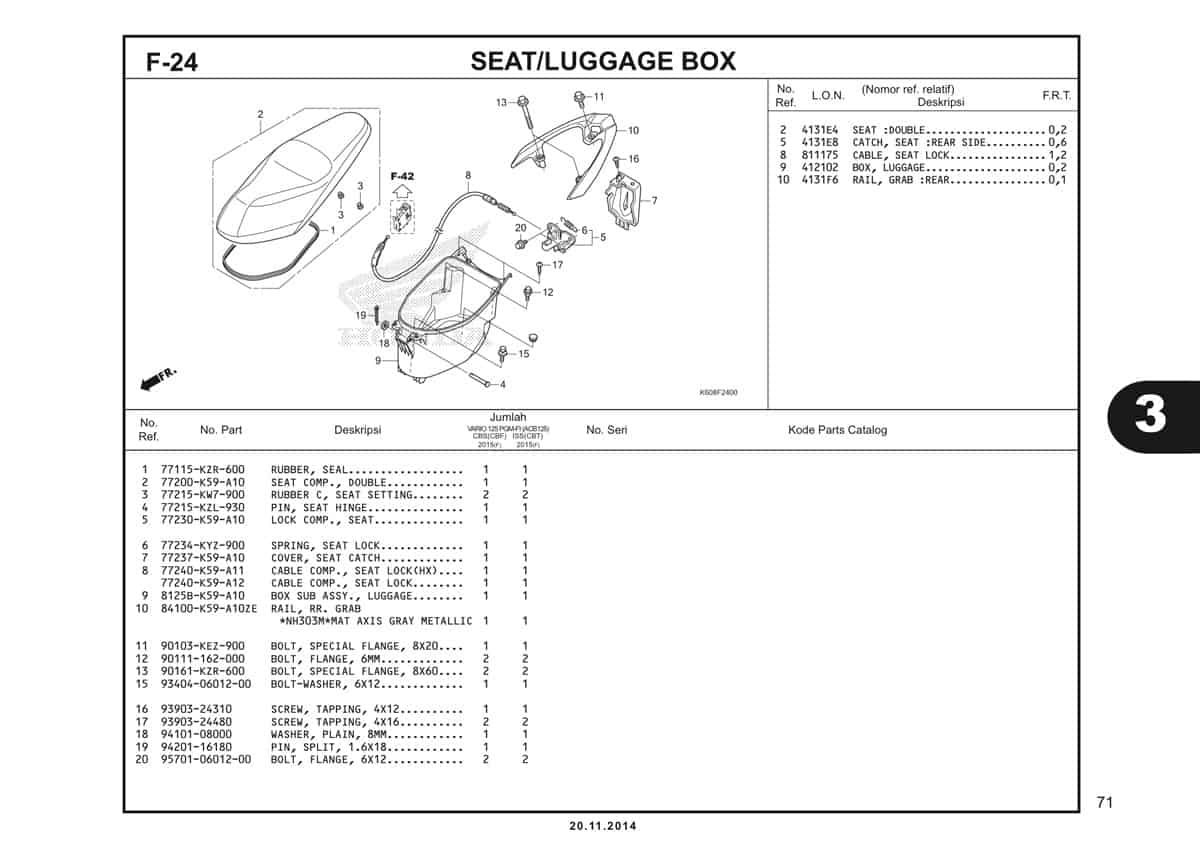  F24 Seat Luggage Box