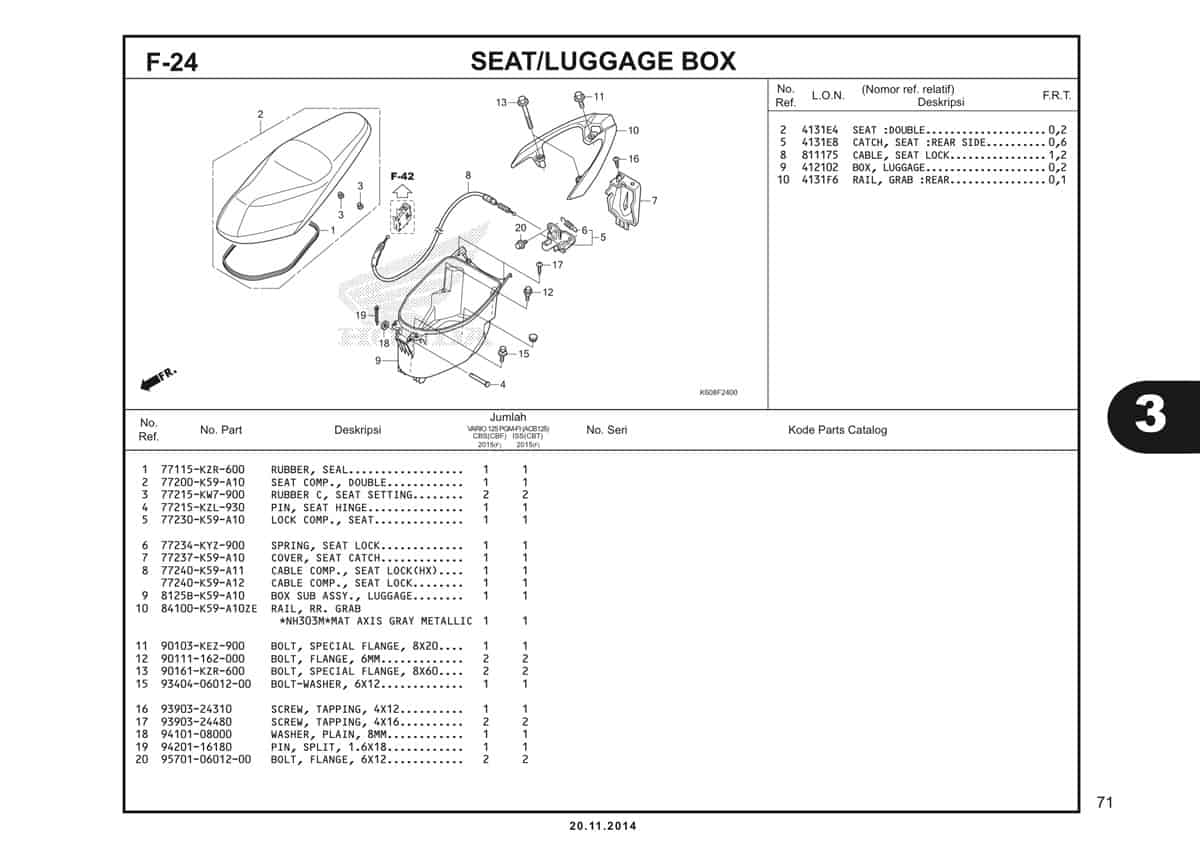  F24 Seat Luggage Box