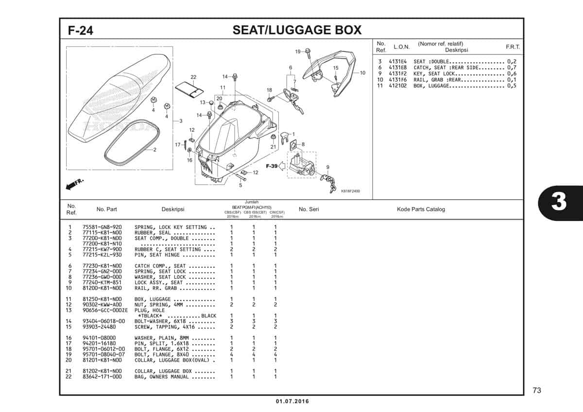 F24 Seat Luggage Box