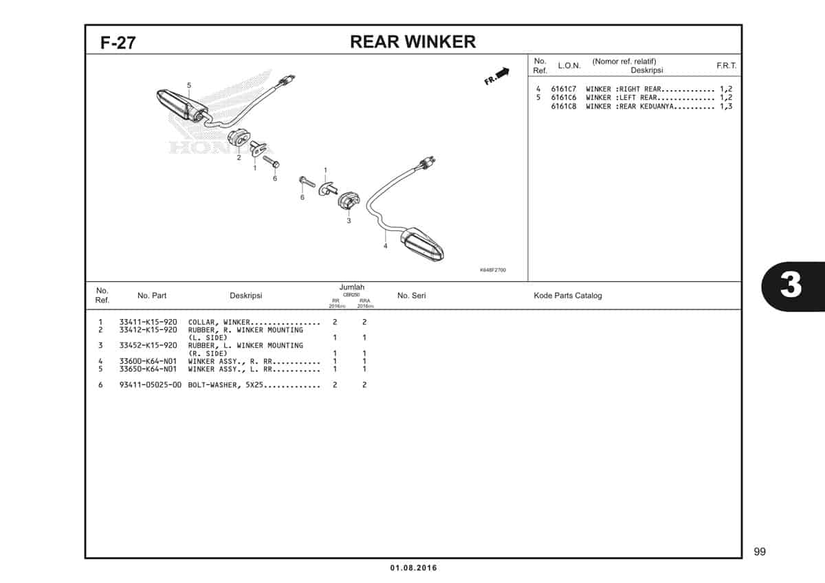  F27 Rear Winker