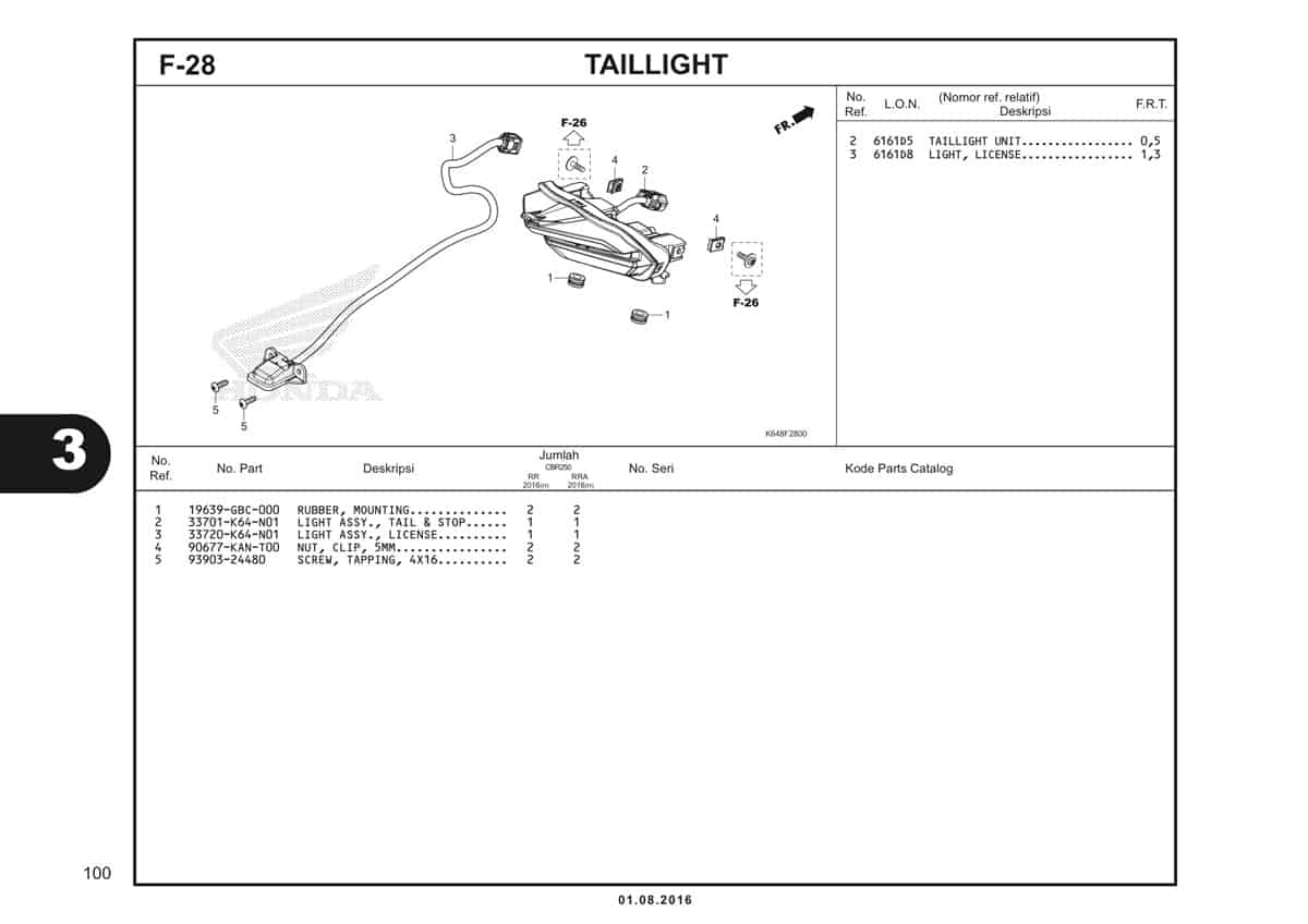  F28 Taillight