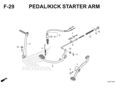 F29 Pedal Kick Starter Arm Thumb