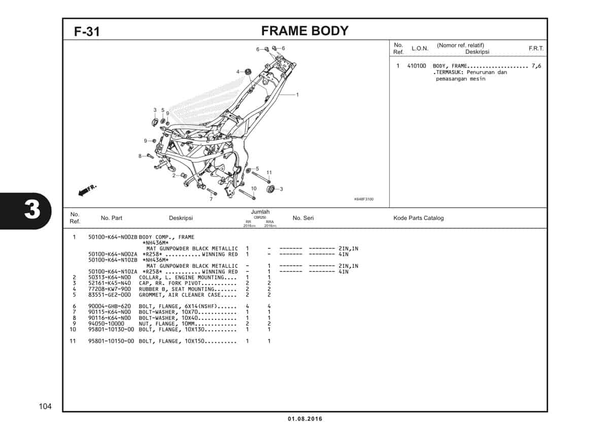  F31 Frame Body