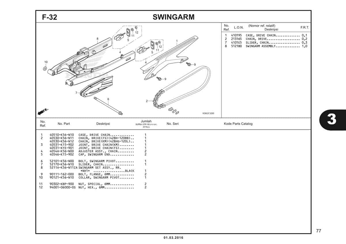  F32 Swingarm