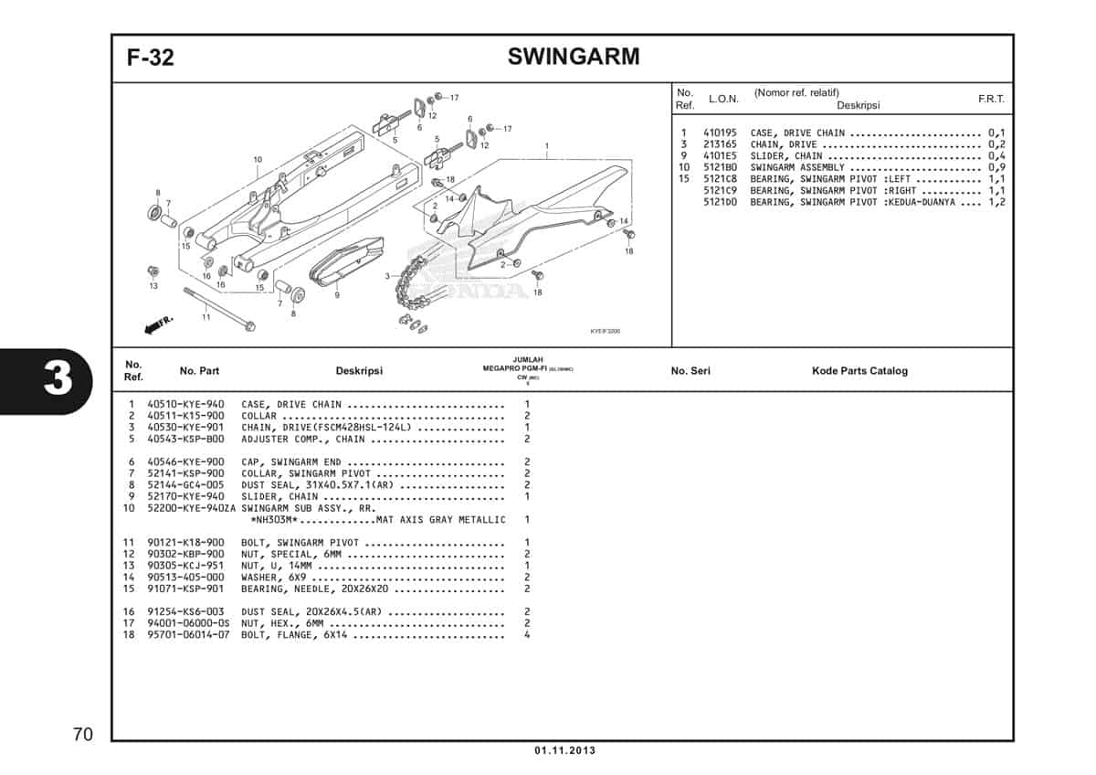  F32 Swingarm