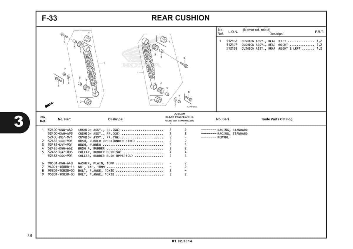  F33 Rear Cushion Katalog Blade K47