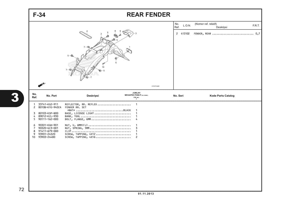  F34 Rear Fender