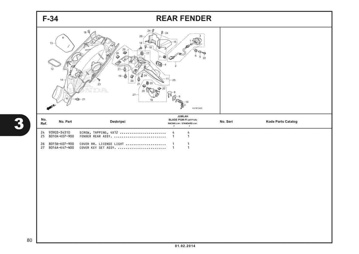  F34 Rear Fender Katalog Blade K47 2
