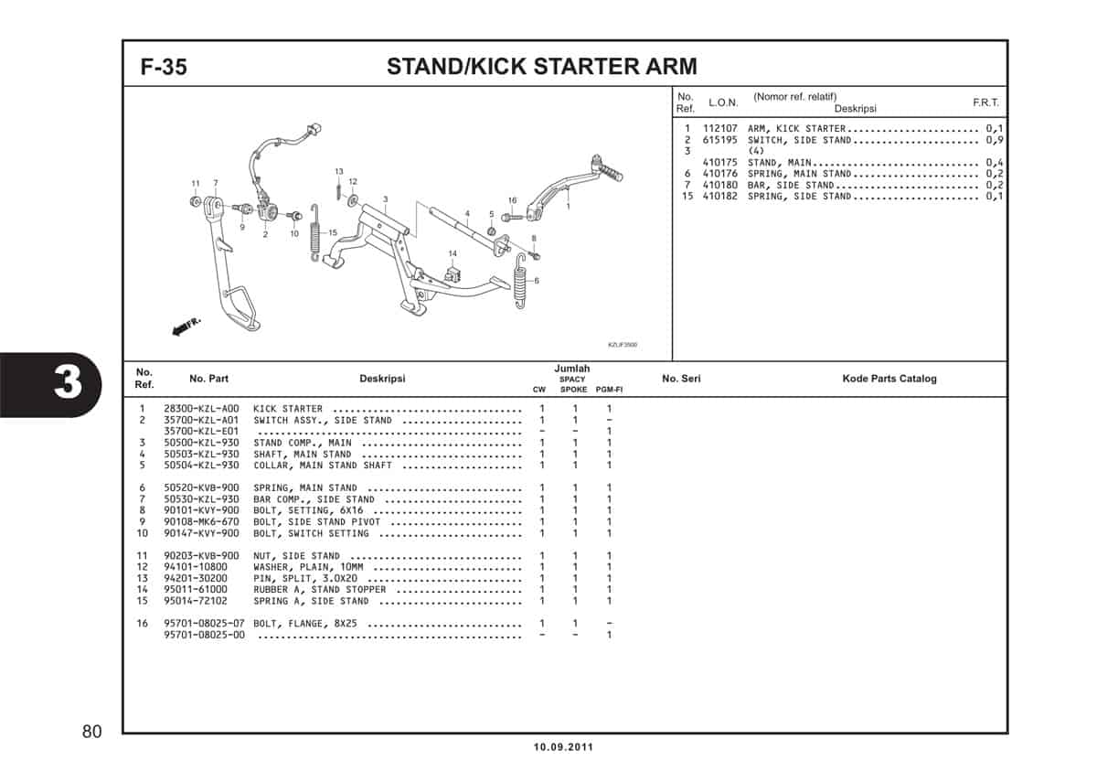  F35 Stand Kick Starter Arm