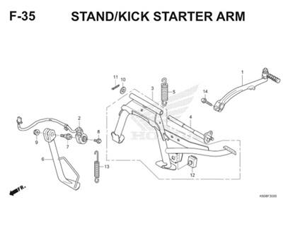 F35 Stand Kick Starter Arm Thumb