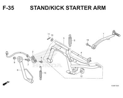 F35 Stand Kick Starter Arm Thumb