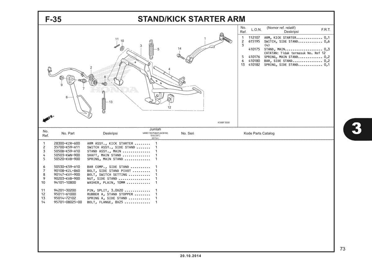  F35 Stand Kick Starter Arm