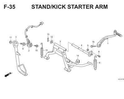 F35 Stand Kick Starter Arm Thumb